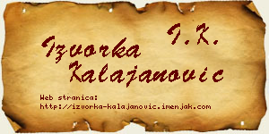 Izvorka Kalajanović vizit kartica